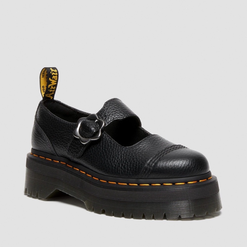 Dr. Martens Women's Black Leather Mary Jane Platform Shoe